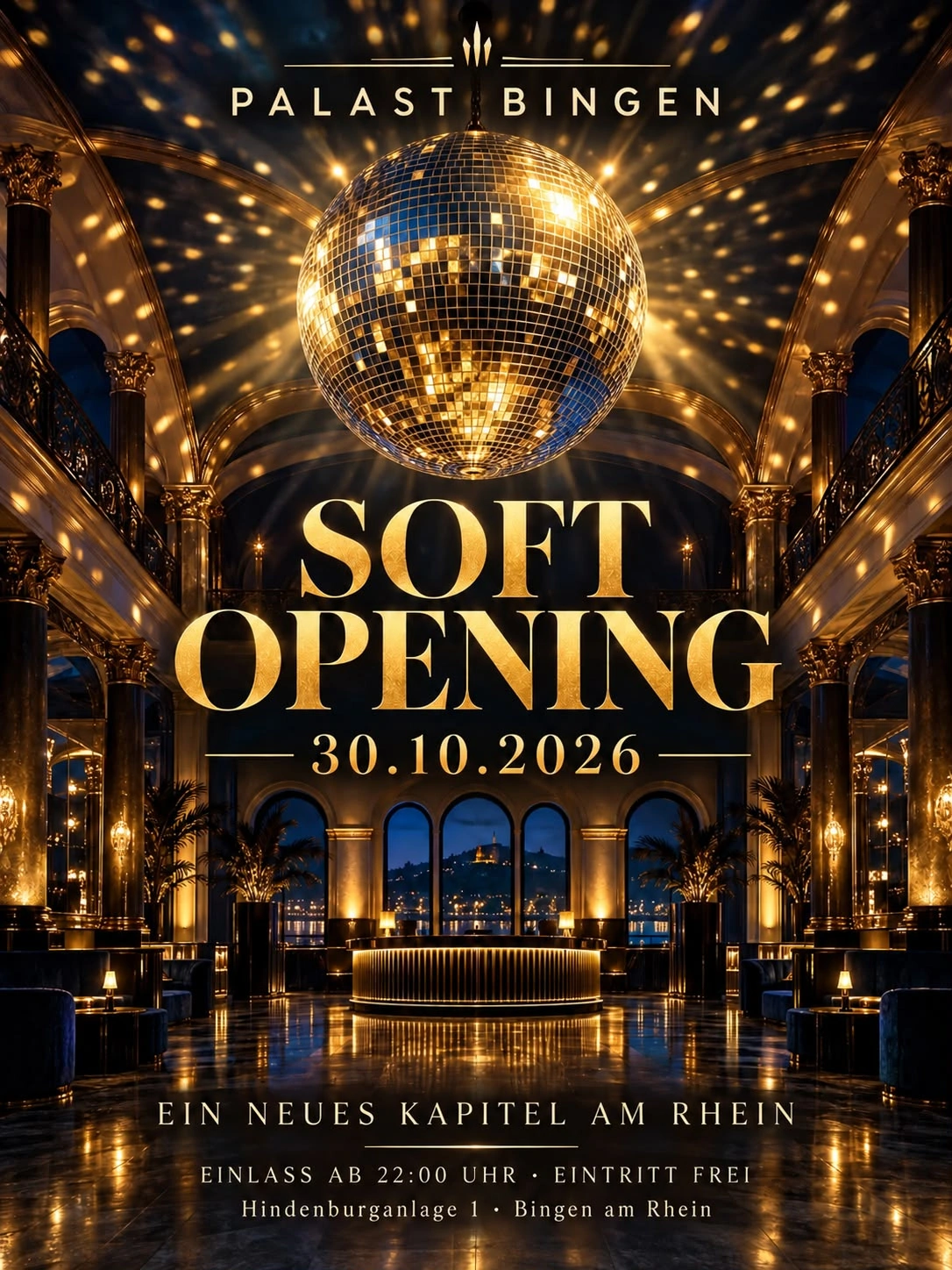 Illustration einer Discokugel für das Soft Opening am 30. Oktober 2026